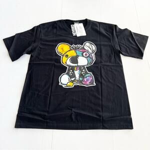 New HEYBIG Graphic Short Sleeve Tee Shirt TH-222 UNISEX SIZE L Patch Teddy Bear
